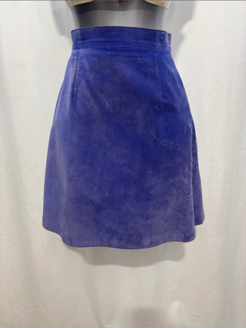 Vintage Danier Leather Purple Suede A-Line Mini Skirt High Waist Sz 4